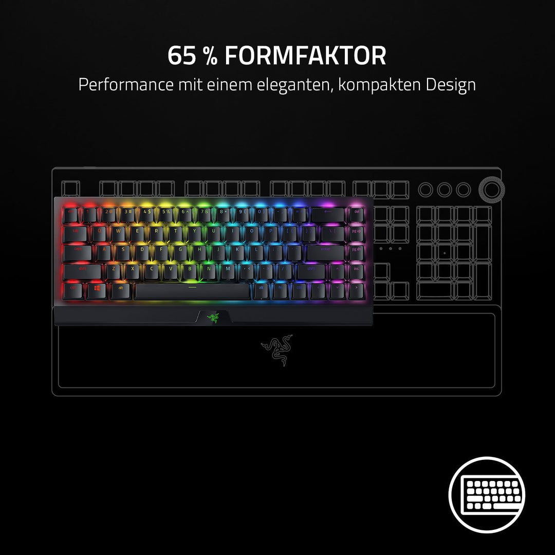 Razer BlackWidow V3 Mini HyperSpeed (Yellow Switch) - Kabellose 65% Mechanische Gaming Tastatur (Ger