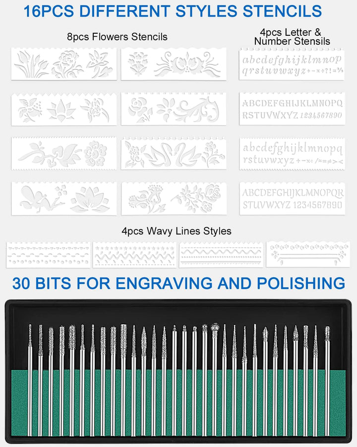 Elektrische Gravierstift, Gravierwerkzeugsatz Gravur Gerät USB Mini Gravierstift Mit Gravurzubehör f