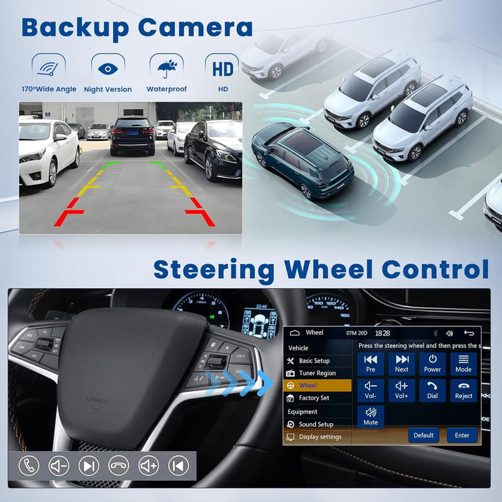Hikity 1 Din Autoradio Wired Carplay Android Auto mit 5 Zoll Bildschirm Auto Radio Touch Display mit