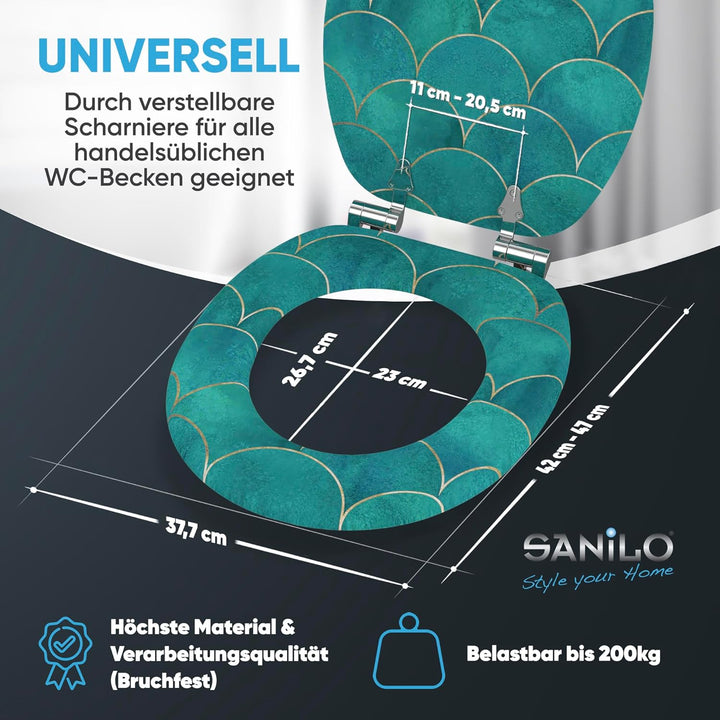 Sanilo WC Sitz mit Absenkautomatik, viele neue Toilettendeckel zur Auswahl, hochwertige Oberfläche,