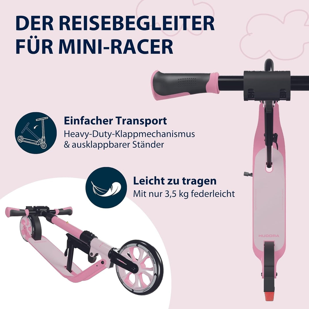 HUDORA BigWheel® 180 Advanced Junior - Hochwertiger & sicherer Kinder Roller ab 3 Jahre - Zusammenkl