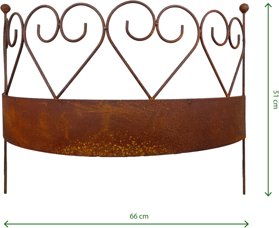 ecosoul Staudenhalter massiv mit Rasenkante Staudenbinder gebogen Rankhilfe 64,5 cm breit x 20cm tie