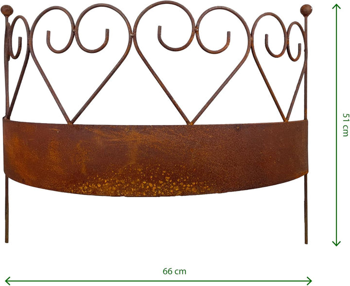 ecosoul Staudenhalter massiv mit Rasenkante Staudenbinder gebogen Rankhilfe 64,5 cm breit x 20cm tie