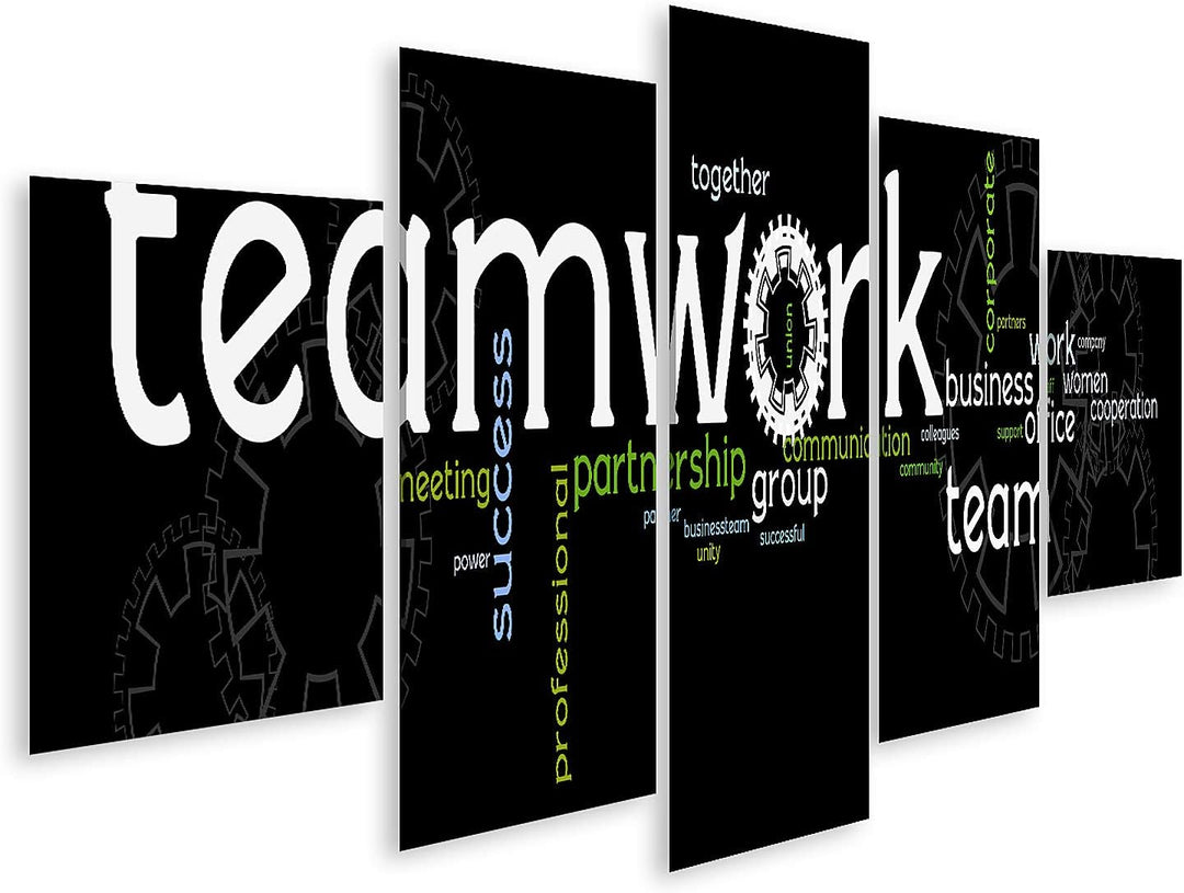 islandburner Bild auf Leinwand Business Teamwork Banner Bilder Wandbilder Poster Leinwand 170x80cm -