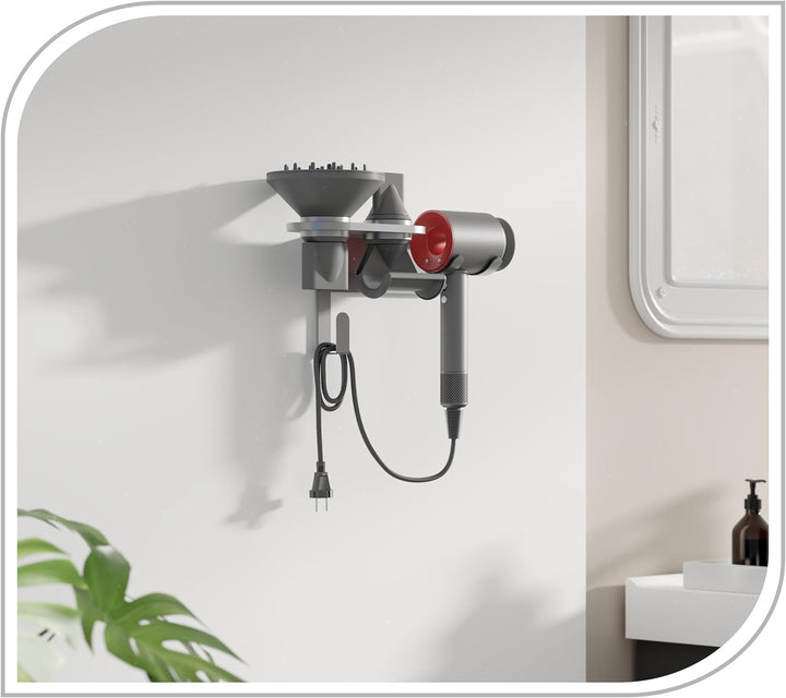 PureMounts® Haartrochner-Wand-Halterung kompatibel für Dyson® Supersonic, Magnetbefestigung, Kabelma