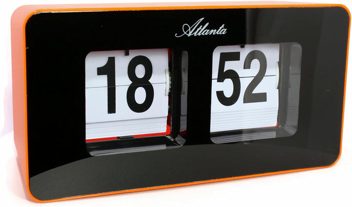 Atlanta Moderne Tischuhr Quarz mit Retro Flip Anzeige - 4464 (Orange/Schwarz) Gelb/Schwarz, Gelb/Sch