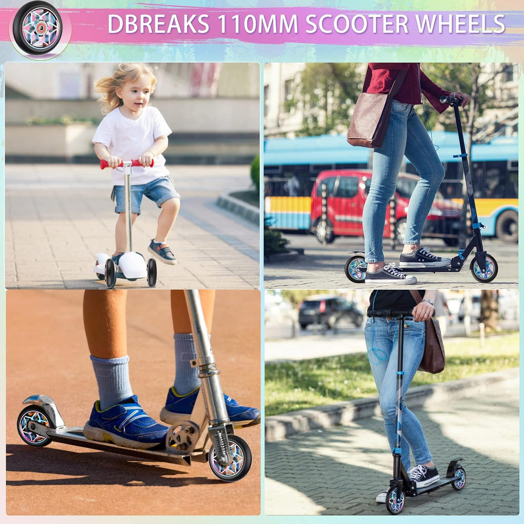 DBREAKS Stunt Scooter Rollen, 2 Stück Scooter Ersatzräder, 110mm Scooter Räder mit ABEC, 9 Kugellage
