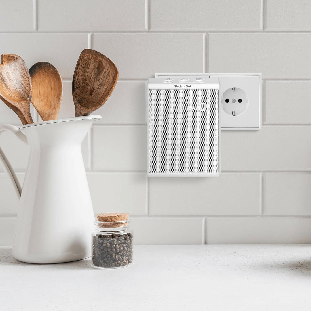 TechniSat VIOLA Steckdosenradio - Kompaktes UKW-Radio für die Steckdose (Bluetooth, Freisprecheinric