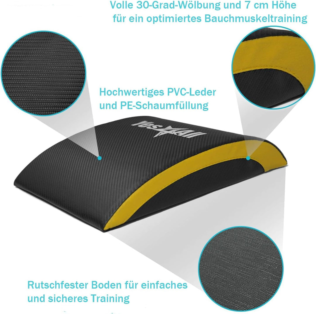 Yes4All Bauchmuskel-Matte, Ab Übung Matte Core Trainer, Gymnastikmatte mit Steissbein Schutzpolster/