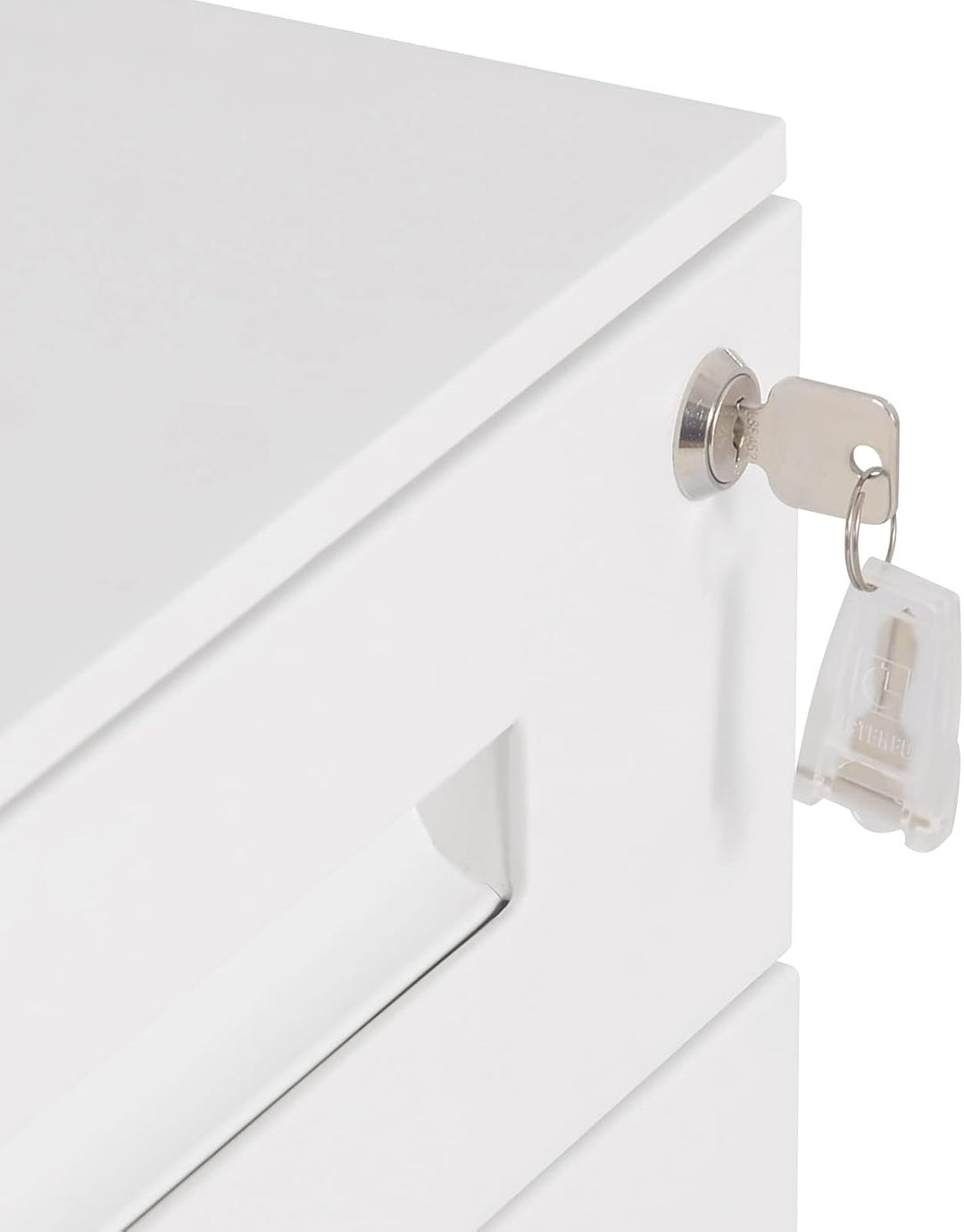 WOLTU Rollcontainer Metall, Mobiler Aktenschrank Büroschrank mit 3 Schubladen Bürocontainer, abschli