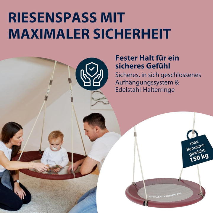 HUDORA Nestschaukel Lounge - Höhenverstellbare Nestschaukel mit 90/110cm Durchmesser für bis zu 150k