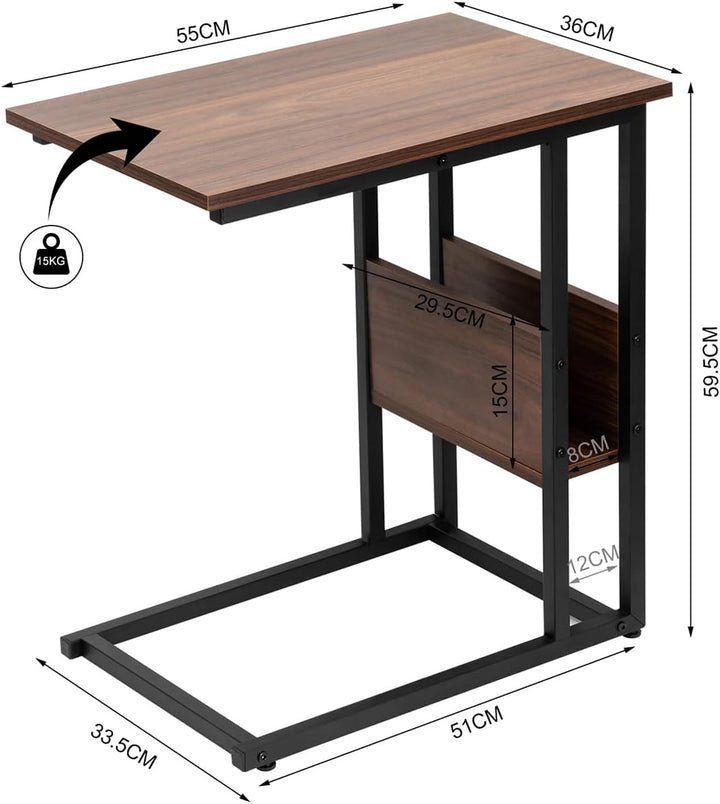 WOLTU Beistelltisch Kaffeetisch Couchtisch Sofatisch Nachttisch Betttisch Laptoptisch, Gestell aus M