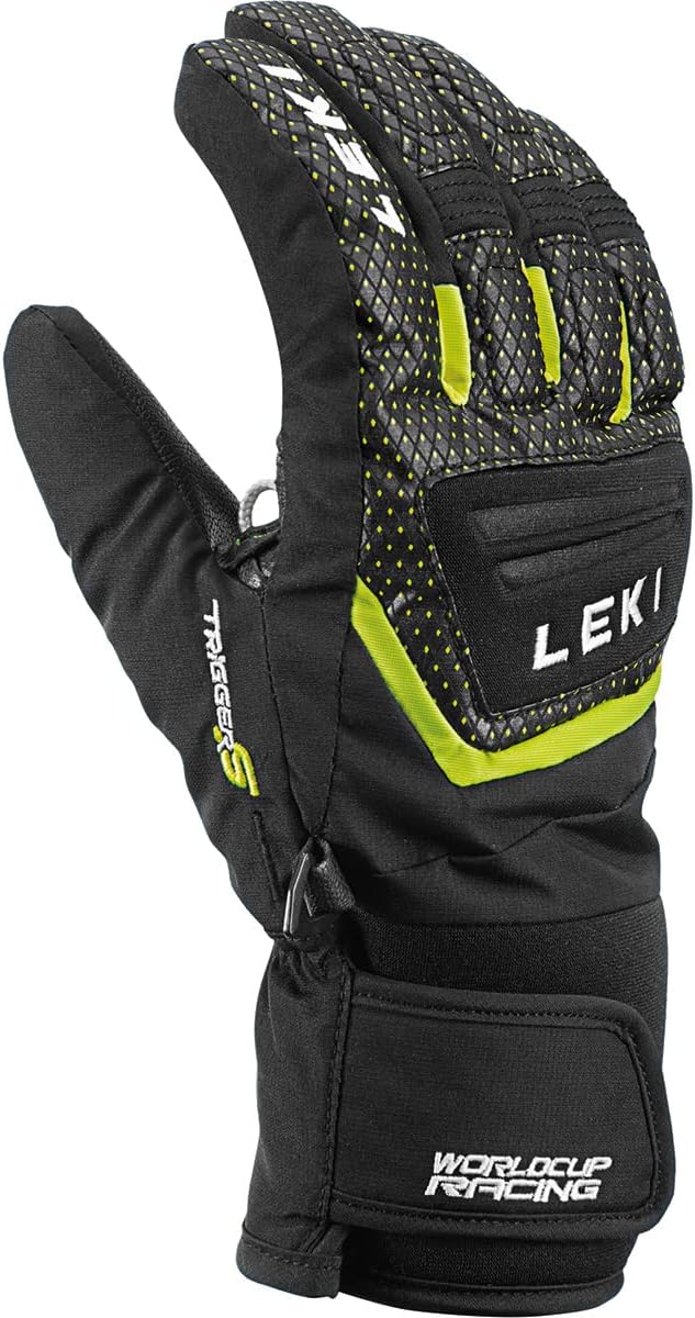 LEKI Kinder Worldcup S Handschuhe, schwarz-Ice Lemon, EU 5