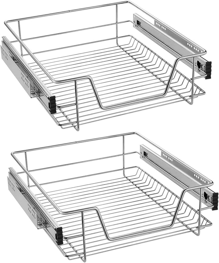 LZQ Teleskopschublade Küchenschublade 2X 50cm Küchenschrank Korbauszug Schrankauszug Schlafzimmersch