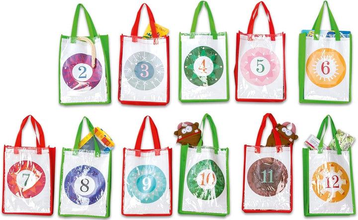 Betzold - Adventskalender XXL - Blanko-Bastelmaterial Kinder Advent NoColor, Rot Grün