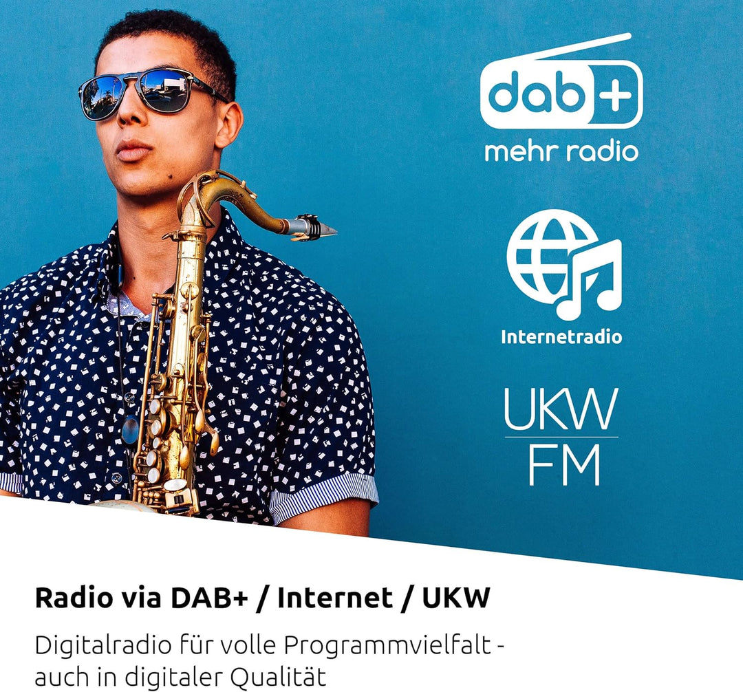 TechniSat DIGITRADIO 4 IR - Stereo Internetradio (DAB+, UKW, Bluetooth-Audiostreaming, Kopfhöreransc