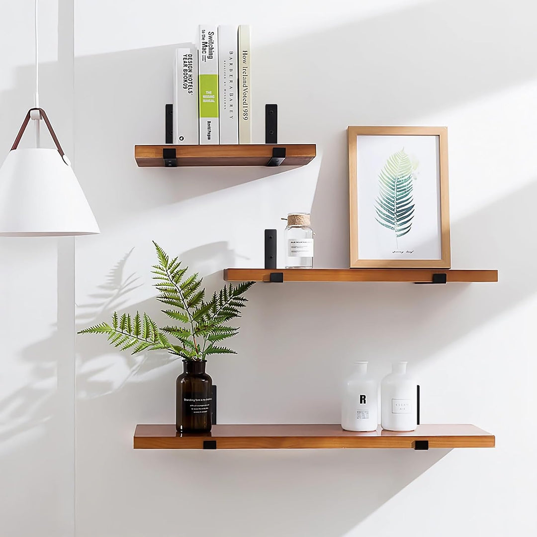 DBREAKS 4 Stk Regalhalterung Schwarze, L-Form Regalhalter, Wandregal Halterung, Heavy Duty Regalhalt