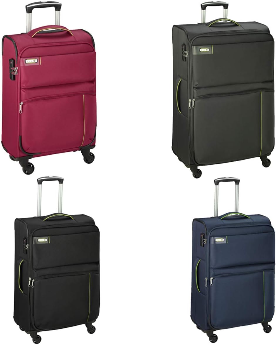 Bowatex Trolley Leicht gross 77 cm Stoff Rollen Koffer 120 Liter Schwarz