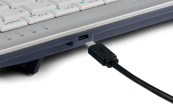 BakkerElkhuizen UltraBoard 950 Kompakte Tastatur, US-Layout QWERTY, verkabelt, hellgrau/weiss