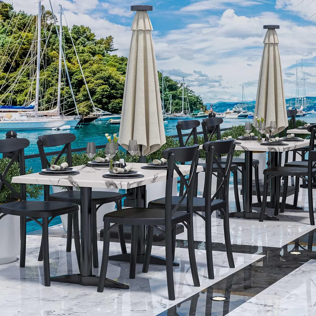 WERZA | Werzalit Tischplatte | Weiss Marmor | B:T 120 x 70 cm | Topalit Gartentischplatte | Perfekt