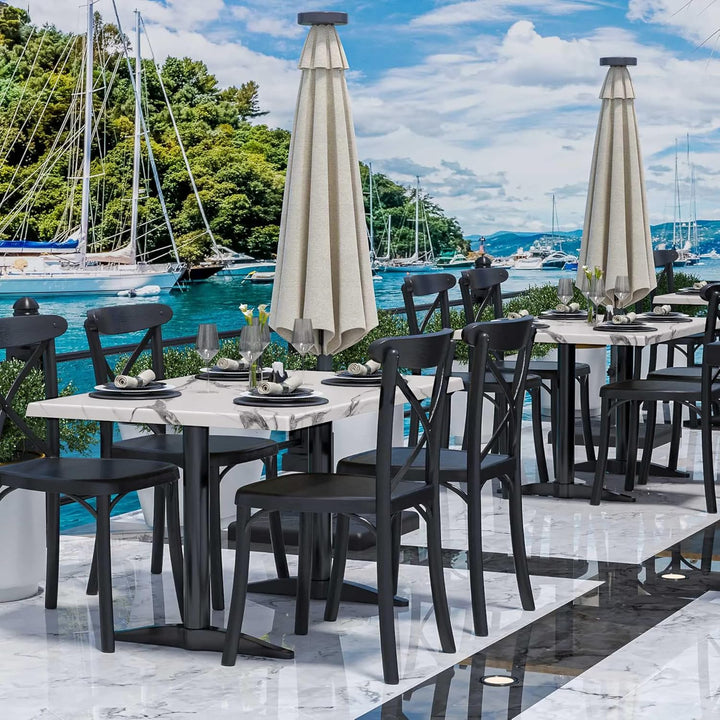 WERZA | Werzalit Tischplatte | Weiss Marmor | B:T 120 x 70 cm | Topalit Gartentischplatte | Perfekt