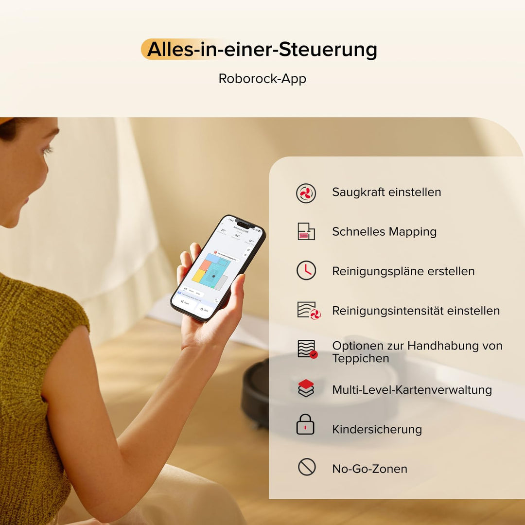 roborock Q7 M5-Set Saugroboter mit Wischfunktion, 10.000Pa Saugkraft, Dual Anti-Tangle-System, 150Mi