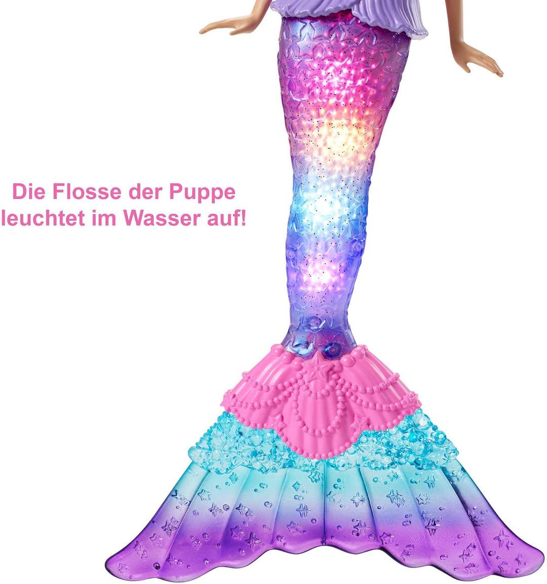 Barbie Dreamtopia Zauberlicht Meerjungfrau Puppe mit blonden Haaren, Barbiepuppe mit Meerjungfrauens
