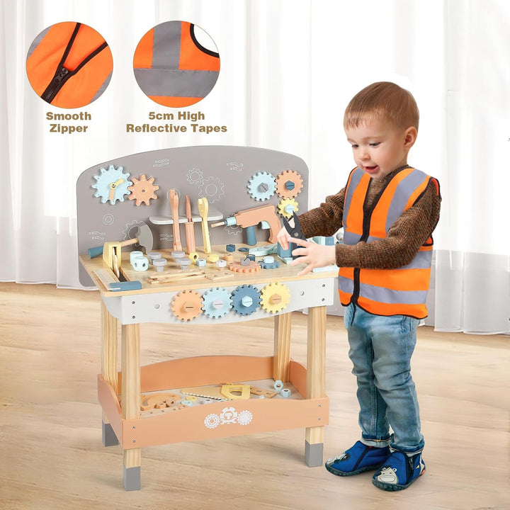 DINORUN Werkzeugbank Kinder Werkzeug Holzspielzeug ab 3 Jahre Werkzeug Kinder Kinder Junge Mädchen 3