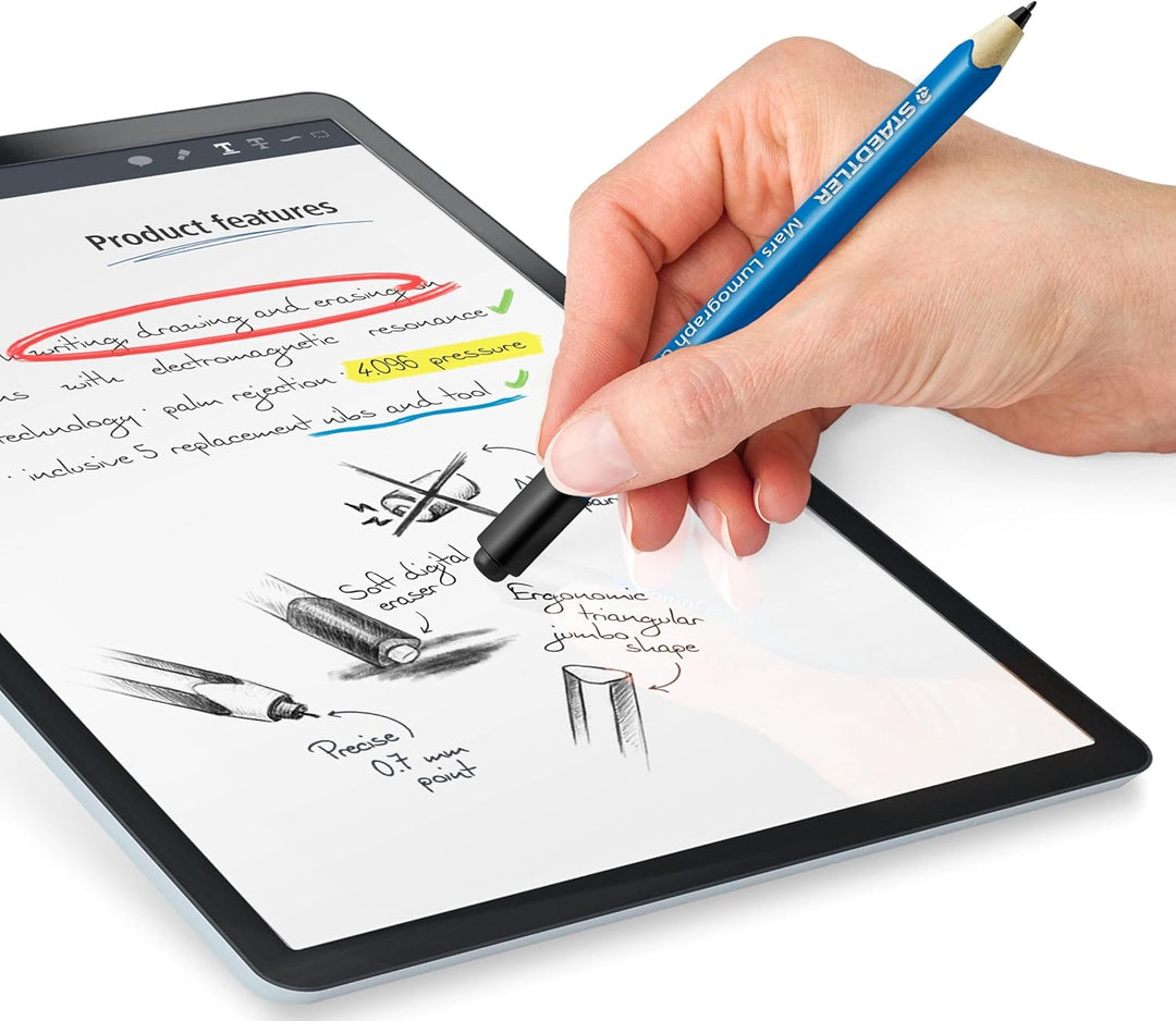 Staedtler Mars digital Jumbo 180J 22. EMR Stylus mit weichem digitalen Radierer. Eingabestift für di