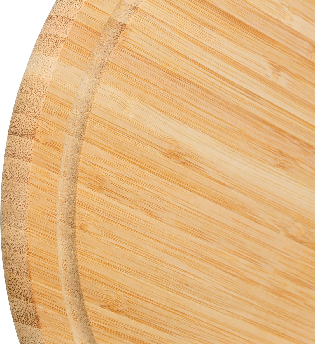 Relaxdays Frühstücksbrettchen rund 4er Set, Bambus, 30 cm, Küchenbrett, pflegeleicht, natürlich, mes