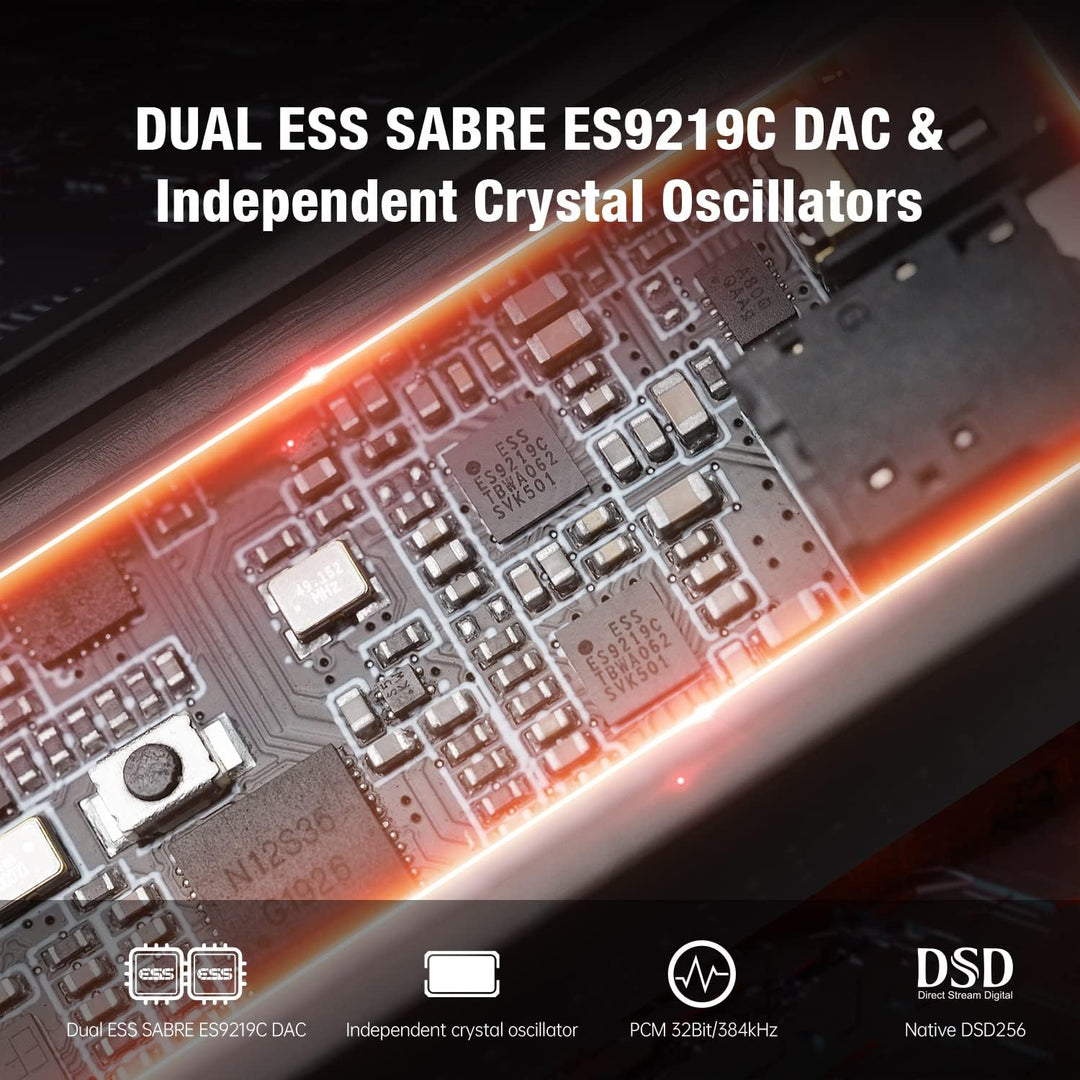 Hidizs XO Single-ended & Balanced MQA Dongle, MQA 16X, PCM 32Bit/384kHz, DSD256, tragbarer Audio-Dek