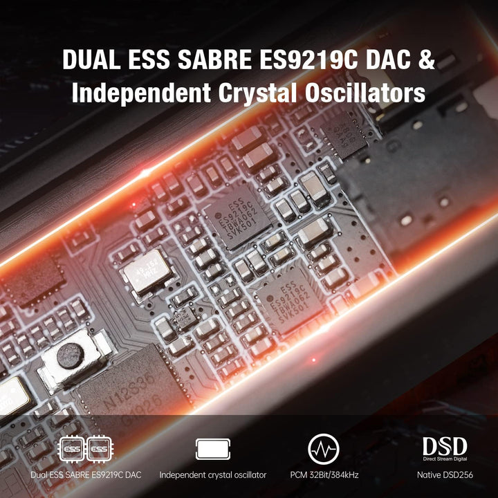 Hidizs XO Single-ended & Balanced MQA Dongle, MQA 16X, PCM 32Bit/384kHz, DSD256, tragbarer Audio-Dek