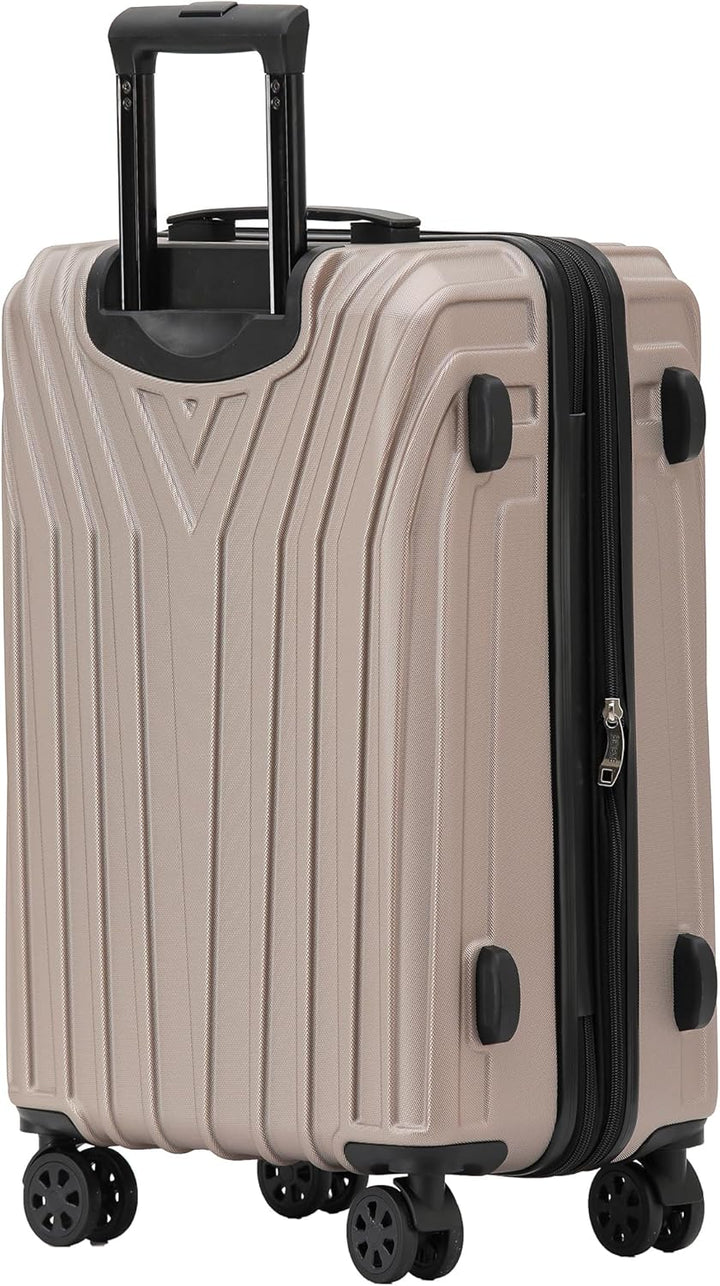 BEIBYE Kofferset Rollkoffer Koffer Hartschale,TSA Schloss, Zwillingsrollen, Erweiterung (Champagner,