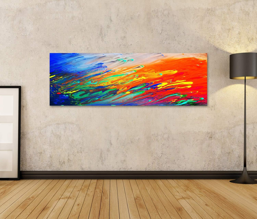 islandburner Bild auf Leinwand Bunt Abstrakt Acryl Farben Fliessen Hintergrund Bilder Wandbilder Pos
