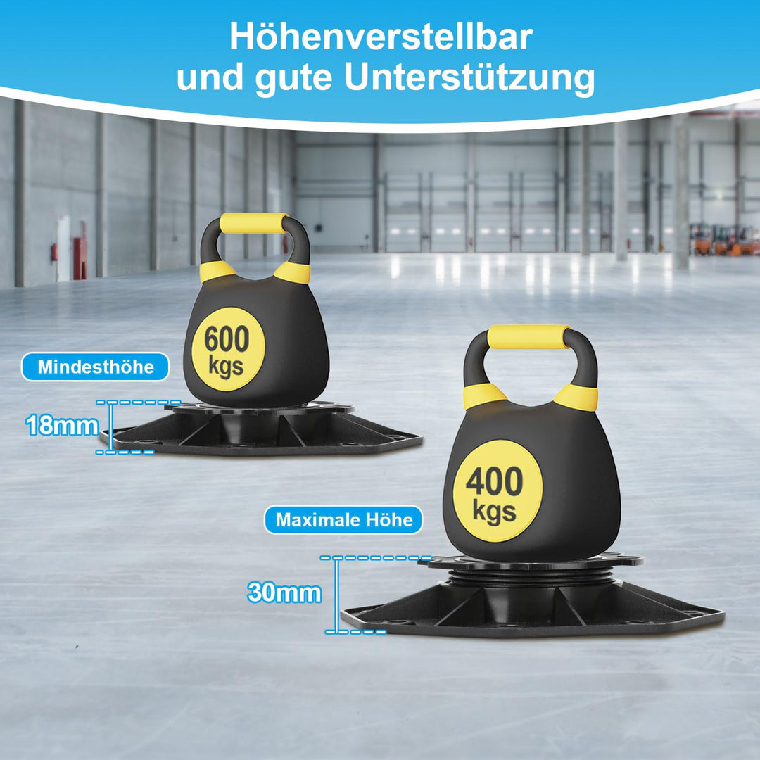 Ansobea Stelzlager Höhenverstellbar 20 Stück, Terrassenlager 18-30mm Stelzenlager Terrasse Verstellb