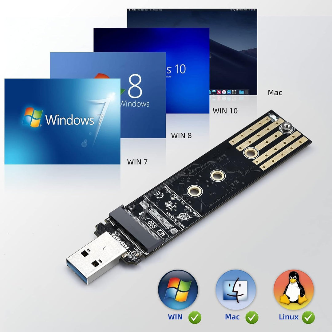 ELUTENG M.2 NVME NGFF SSD zu USB 3.1 Gen2 Adapter Karte 10Gbps, USB zu PCIE NVME SATA SSD Festplatte