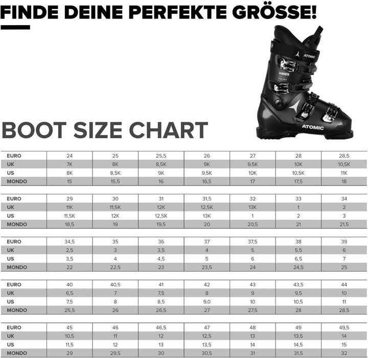 ATOMIC HAWX PRIME Skischuhe - Grössen 24-32.5 - Alpin-Skischuh in Schwarz - Boots mit 3D Knöchel & F