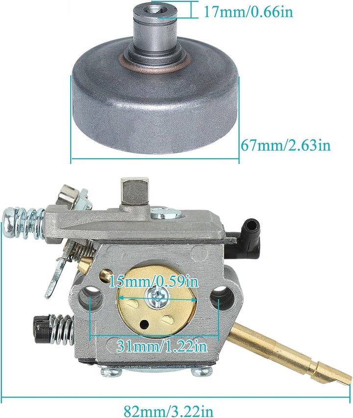 Atunee 38 mm Zylinder Kolben Vergaser für Stihl FS160 FS180 FS220 FS280 FS290 Kupplungstrommel Ersat