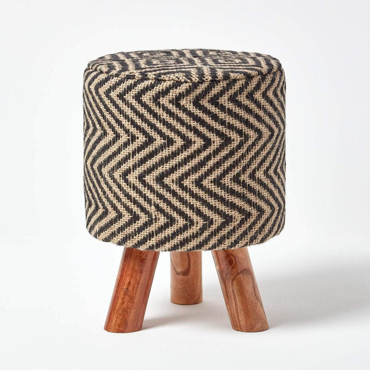Homescapes Trendiger Stoff Sitzhocker Chevron Aztec Ethno Look 32 x 32 x 42 cm Fusshocker Schemel mi
