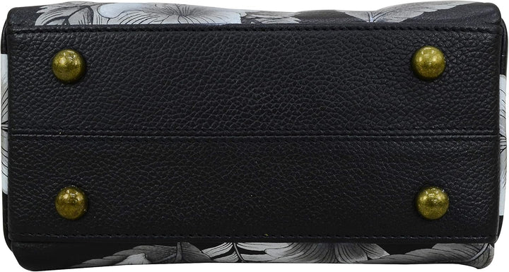 Anuschka Handbemalte Organiser Tasche aus echtem Leder mit Reissverschluss Cleopatra Leopard, Cleopa