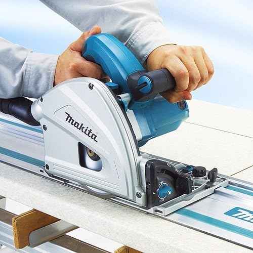 Makita SP6000J1 Tauchsäge 240 V 165 mm mit 2 x 1,5 m Schienen, Verbindungsstange & Tasche – Elektris
