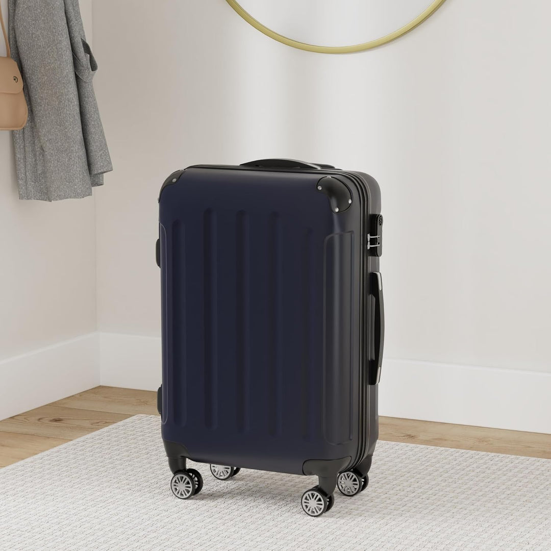 BEIBYE Zwillingsrollen 2048 Hartschale Trolley Koffer Reisekoffer in M-L-XL-Set in 15 Farben (Dunkel