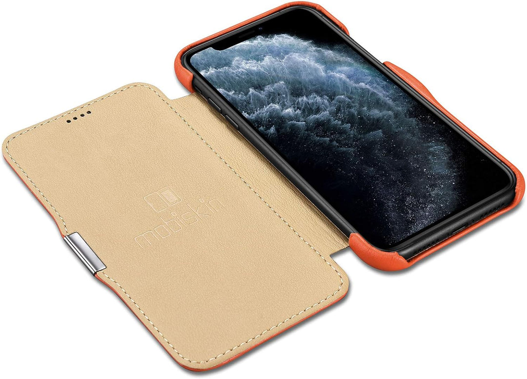 Mobiskin Hülle kompatibel mit Apple iPhone 11 (6,1 Zoll), Handyhülle mit echtem Leder, Case, Schutzh
