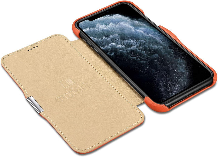 Mobiskin Hülle kompatibel mit Apple iPhone 11 (6,1 Zoll), Handyhülle mit echtem Leder, Case, Schutzh