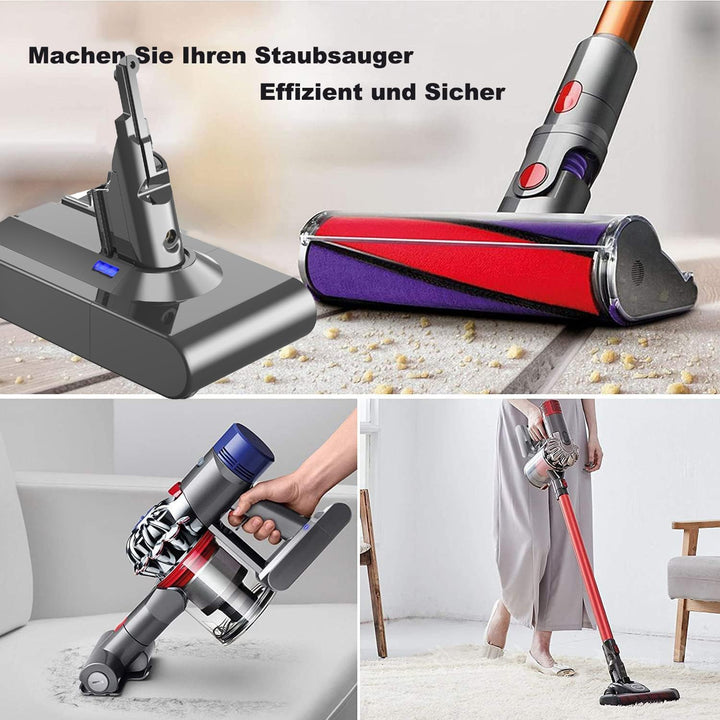 Upgraded 6000mAh V8 Akku Ersatzakku für Dyson V8 SV10 Animal Absolute Motorhead Fluffy Total Clean E