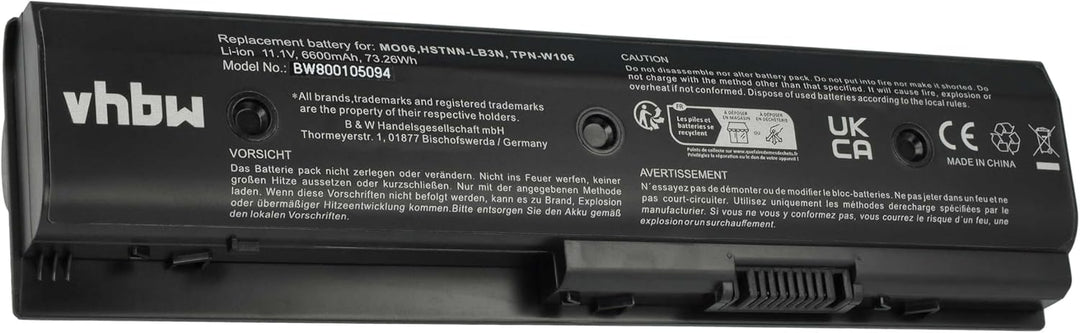 vhbw Akku 6600mAh Notebook Laptop HP Pavilion Envy dv7 dv4 dv6 m6 Ersatz für 671567-421 671567-831 6