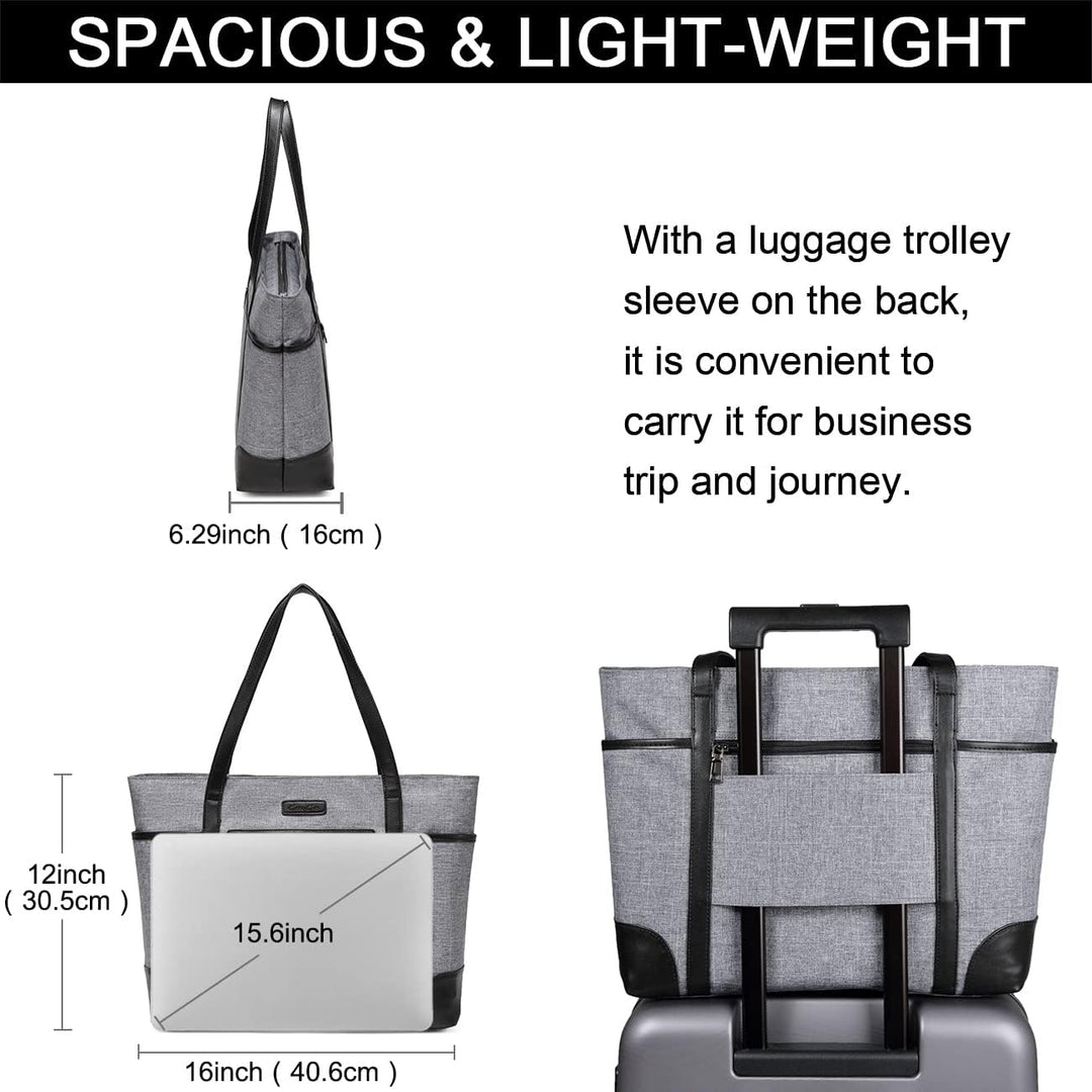 Chase Chic Laptop Handtasche Damen, Gross Wasserdicht 15.6 Zoll Laptop Tasche Arbeitstasche, Elegant