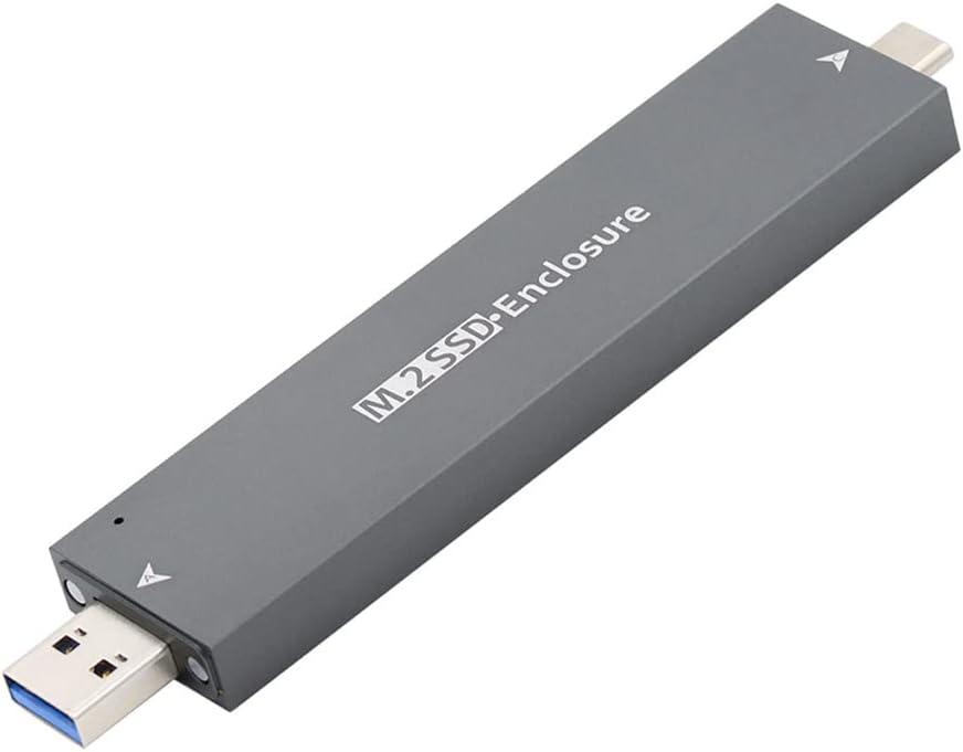 Cablecc Combo Typ-C & USB 3.0 zu NVME M-Key M.2 NGFF SATA SSD PCBA Gehäuse 2280/2242/2230mm Adapter