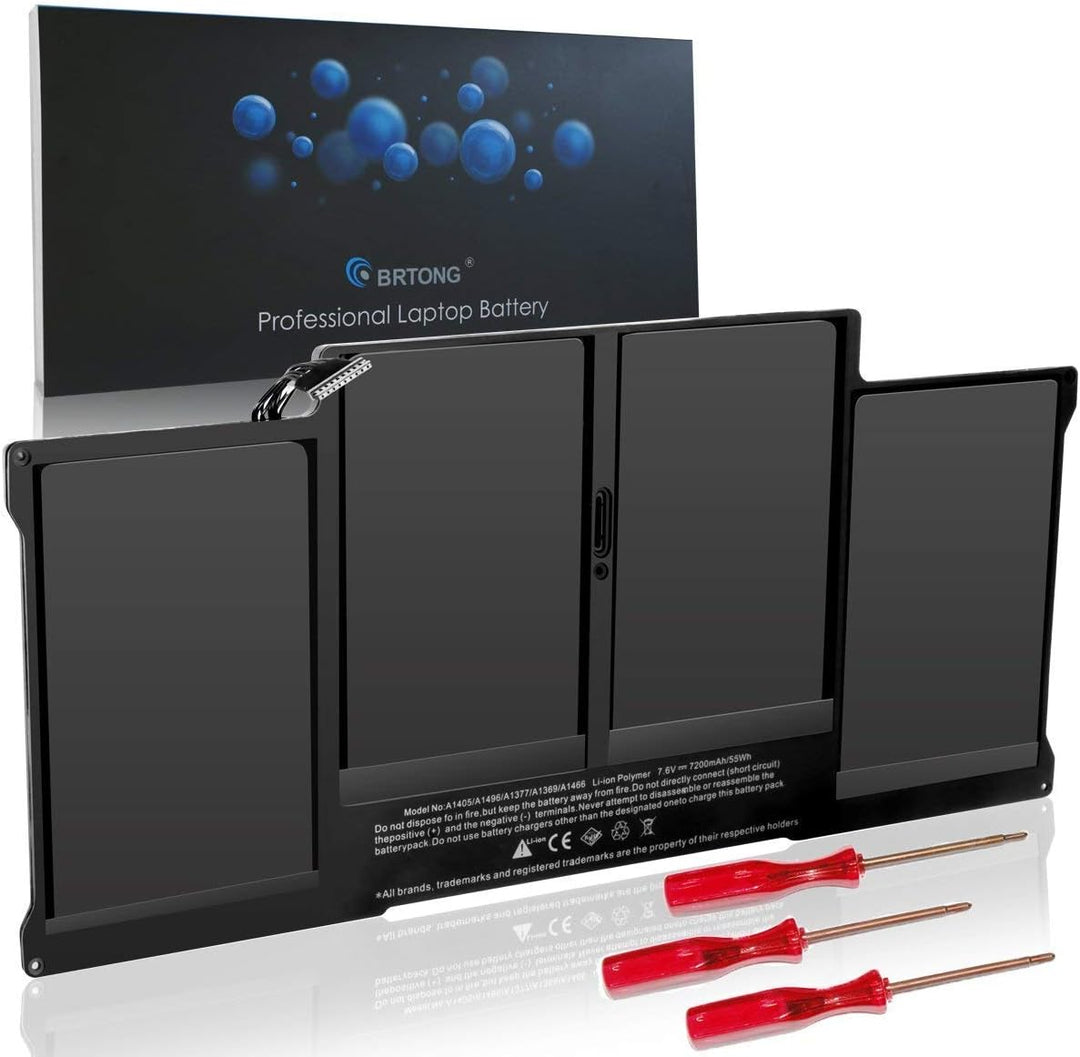 BRTONG Laptop Akku für MacBook Air 13 Zoll A1377 A1466 A1405, auch passend für A1369 A1496-12 Monate