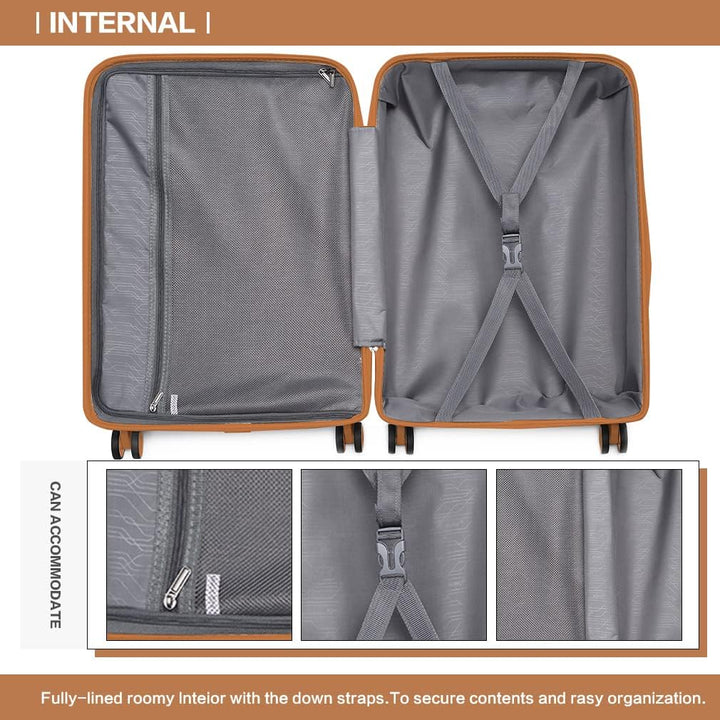 KONO Mittelgross Koffer L Grösse Koffer Trolley 66cm Rollkoffer mit 4 Rollen Leicht Hartschalenkoffe